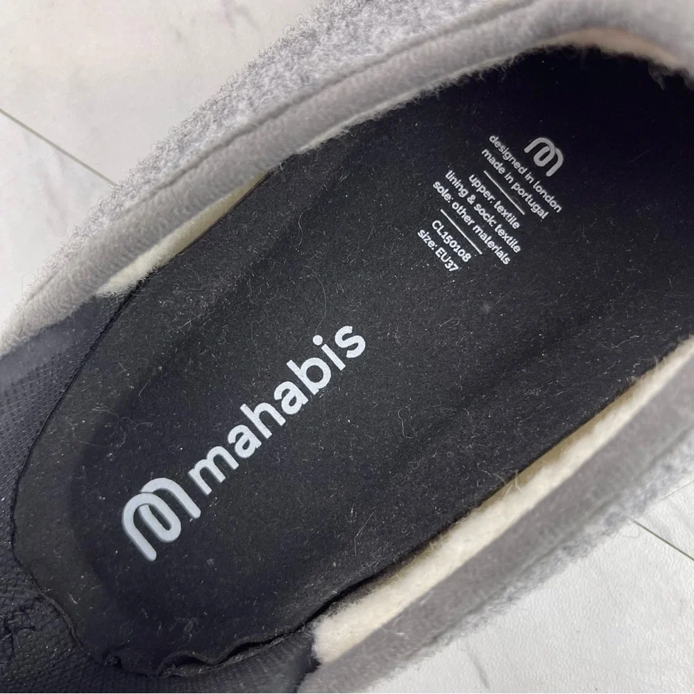 -Mahabis Gray Classic Slip-On Removable Rubber Bottom Slippers 37 EU | 6.5-7 US_11